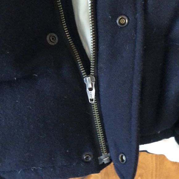 Muji Wool Tweed Down Puffer Vest - Navy XL - Picture 10 of 11